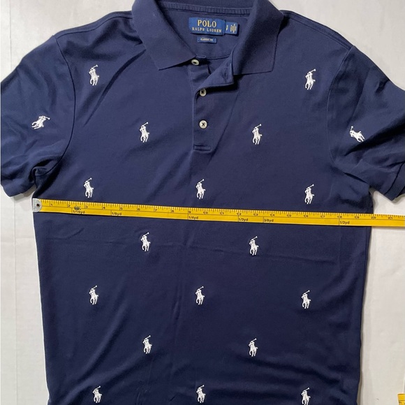 Polo Ralph Lauren All Over Pony Collared Shirt Mens Small Navy - Picture 7 of 10